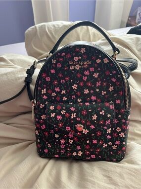 kate spade Black Floral Mini Dome Backpack